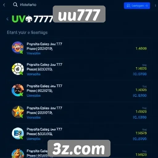 Histórico de atualizações no uu777